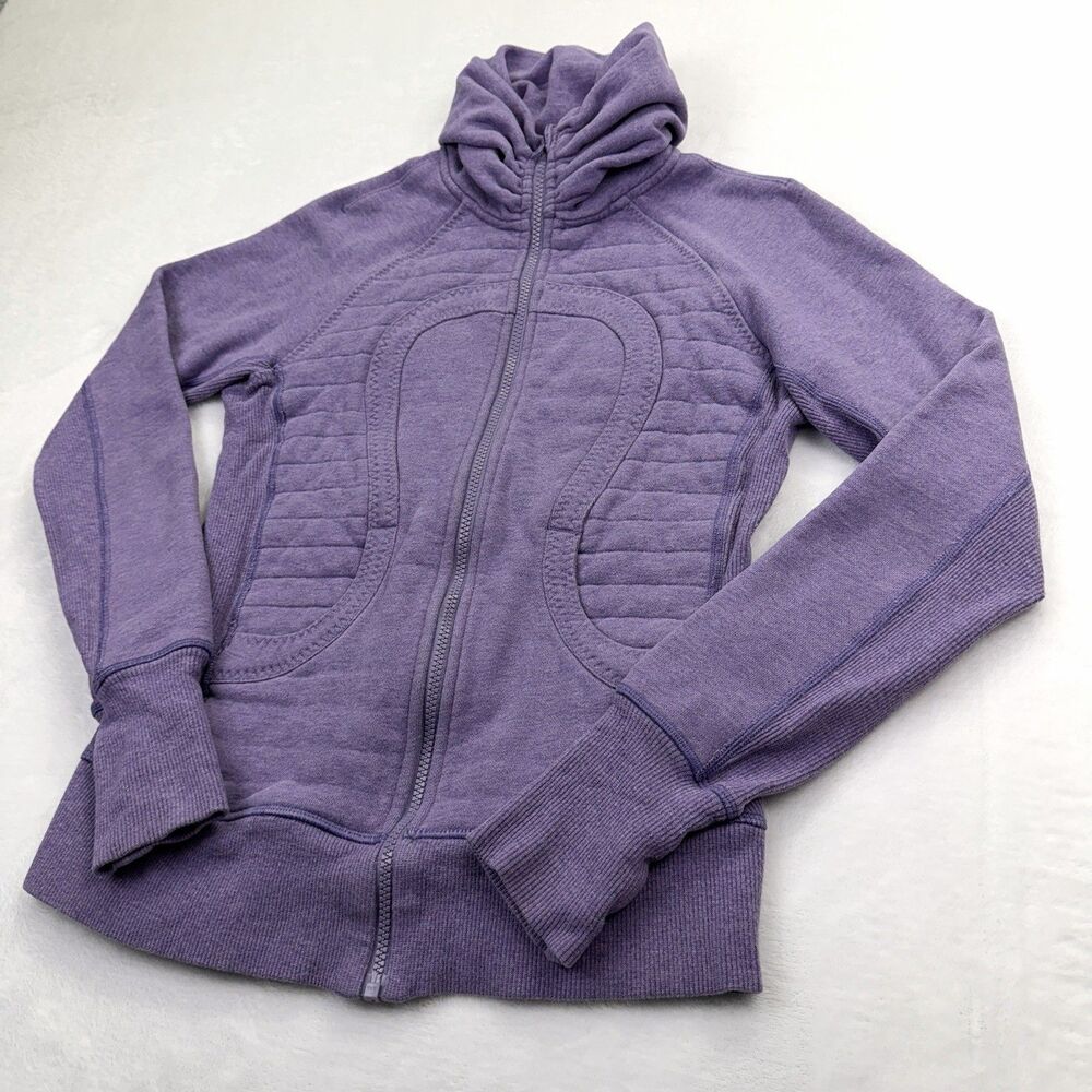 Lululemon Calm & Cozy‎ Scuba Full Zip Jacket Sz 6 Heather Winter Orchid Purple